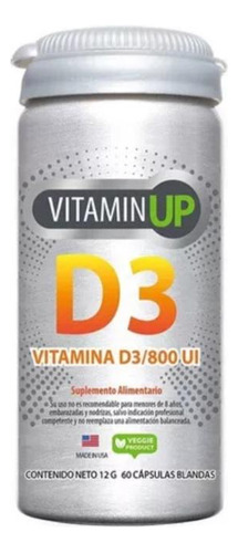 Newscience Vitamin Up Vitamina D3 800 Ui Vegana 60 Caps Sabor Sin Sabor