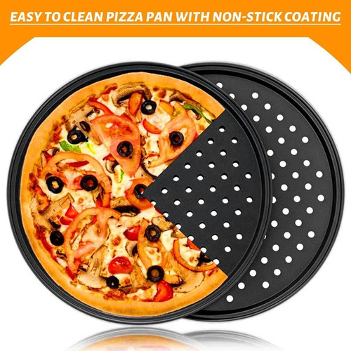 Paquete De 2 Moldes De Pizza Perforados Personales De 11 Pul