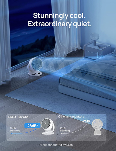 Dreo Desk Fan, 28db, 3 Speeds, White