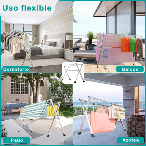 Ttendedero Plegable De Ropa Portátil Retráctil Acero Inoxida Inoxidable Resistente