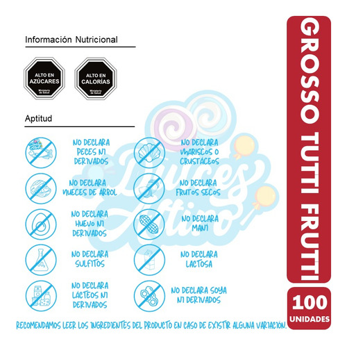 Grosso Sabor Tutti Frutti - Chicle Arcor (caja Con 100 Uni)