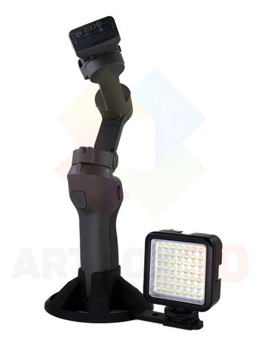 Base Suporte Apoio Compatível Com Dji Osmo Mobile 3 Led Mic Cor Preto