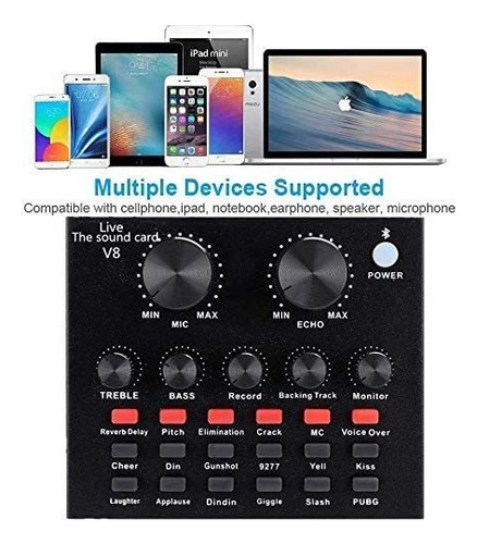 Mini Mezclador De Sonido Bluetooth Para Transmisión En Vivo