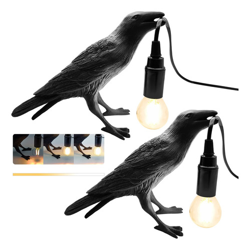 Royxen Paquete De 2 Lámparas De Mesa Raven, Aplique De Pared