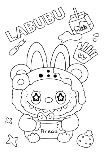 Imprimible Labubu Para Colorear Pintar The Monsters