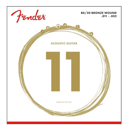 Conjunto de cordas Fender Acustica Bronze 80/20 .11