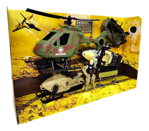 Playset Militar Figura C/vehiculos Soldier Combat ELG 54960