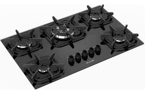 Cooktop Mueller 5 Bocas Preto Bivolt