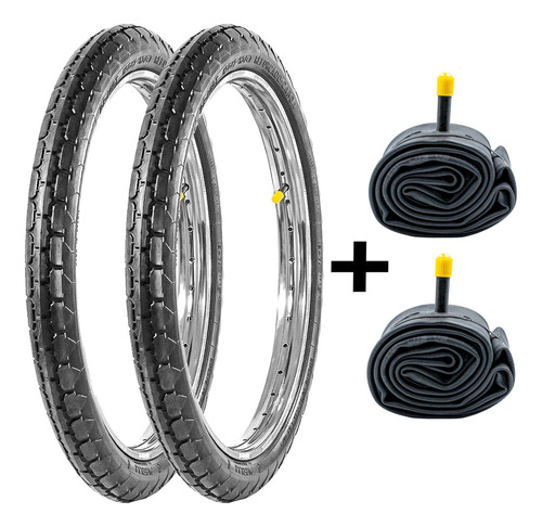 2 Pneu Pirelli 20x2x1.3/4 Cargueira + 2 Câmara Pirelli 20