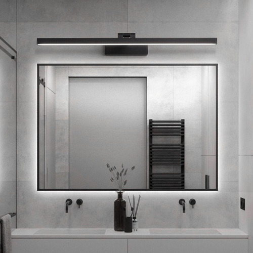 Espejo Led Luz Baño Los 50cm 12w Luz Blanca Negra