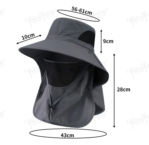 Sombrero De Pescador Para Sol Protector Con Manga Verano