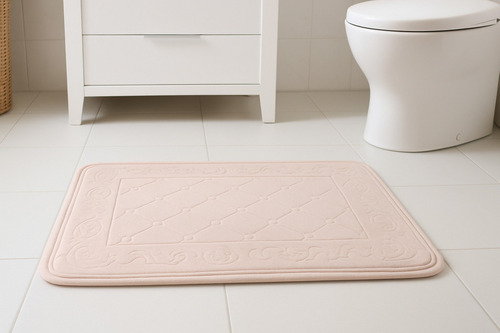 Alfombra Antideslizante Memory Foam 40 X 60 Cm Diseño Rombo Baño Cocina Entrada Suave Acolchonada Absorbente Lavable Confortable Segura Decorativa