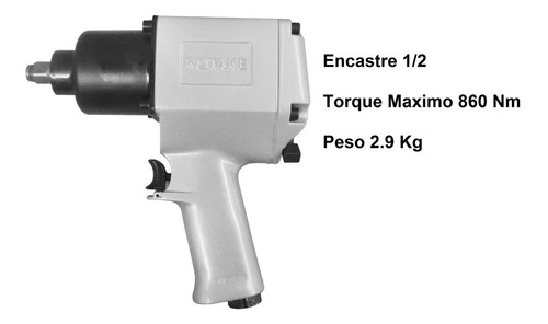 Imagen 3 de 10 de Llave Pistola Impacto Neumatica 860 Nm Enc 1/2 Rotake