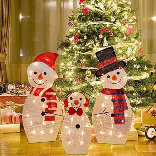 Nuevo Adorno Navideño Led For Jardín Con Muñeco De Nieve