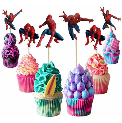 Spiderman Cupcake Toppers Spiderman Cake Toppers 24pcs, Spid