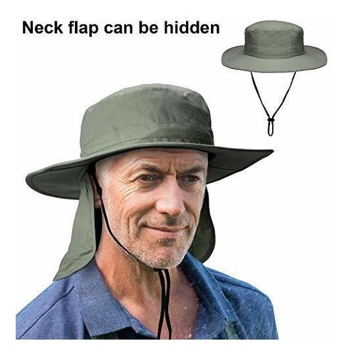 Imagen 1 de 7 de Sombrero De Pesca Unisex Con Tapa De Cuello Plegable Solapa