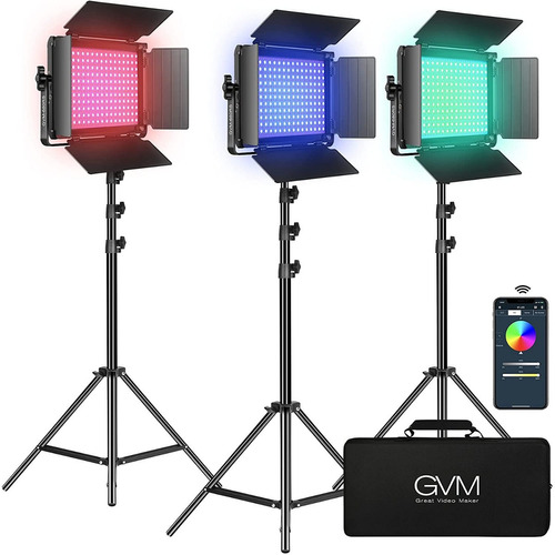 Gvm Rgb Led Kit De Luz De Video, Iluminación De Fotografía