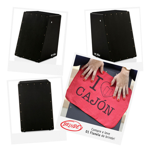 Cajón WD Style eléctrico professional B preto Witler Drums
