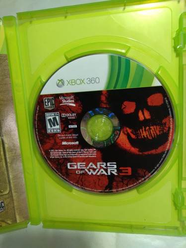 Gears Of War 3-x-box 360-epic Game-fisico-unica Unidad-