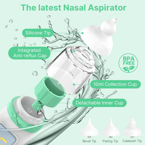 Aspirador Nasal Para Bebe Succion Ajustable De 5 Niveles Blanco