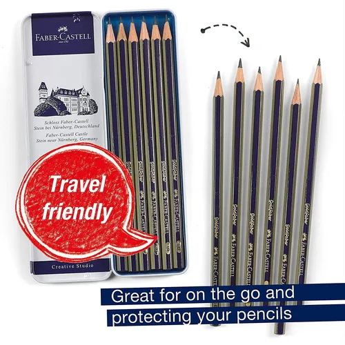 Juego 6 Lapices Faber-castell De Grafito2h, Hb, B, 2b, 4b...