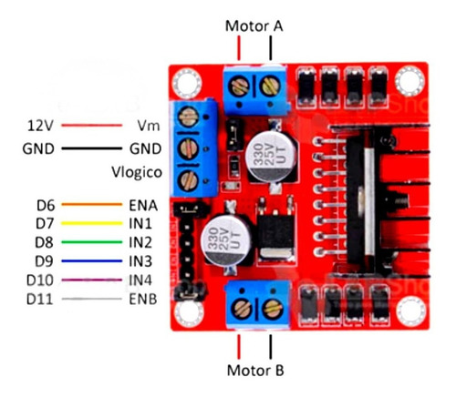 Imagen 2 de 4 de Modulo L298 Puente H Controlador De Motores Arduino, Pic Etc