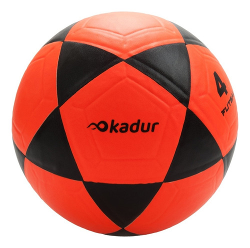 Pelota Futbol N4 Futsal Cuero Sintetico Medio Pique X5u Color Naranja