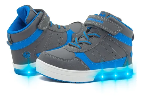 Tenis Bota Niño Bubble Gummers Luces Importado Gris/azul