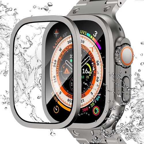 Mica Cristal Templado Para Apple Watch Ultra Bisel Titanio