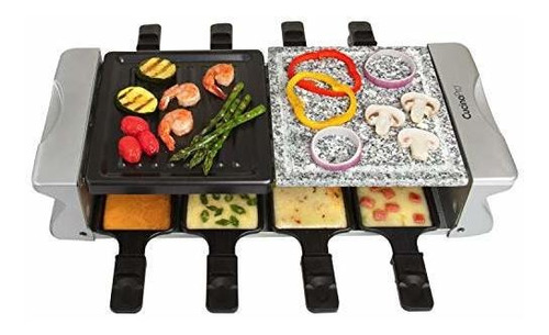 Raclette Con Placa De Parrilla Y Parrilla Piedra Deluxe Para