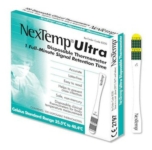 Nextemp Ultra 100 Pack Celsius Termómetro De Un Solo Uso, En