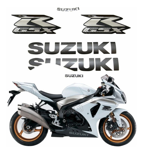Kit Adesivos Emblema Suzuki Gsxr 1000 2009 Branca Sz100009br