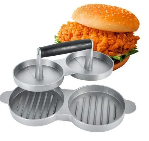 Molde Doble Para Hamburguesas Casera - Plancha Press Carne