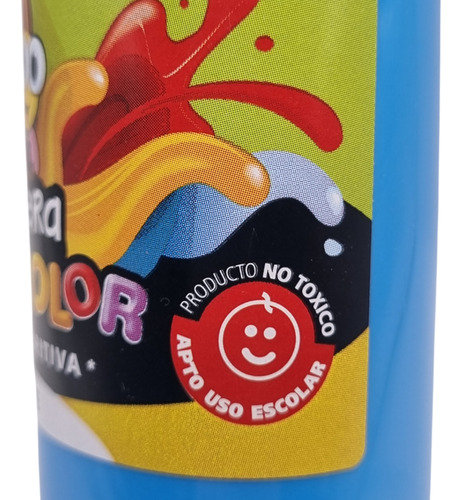Tempera Fluo Playcolor De 250 Gr Pomo Con Tapa Flip/flop Color Amarillo Fluo