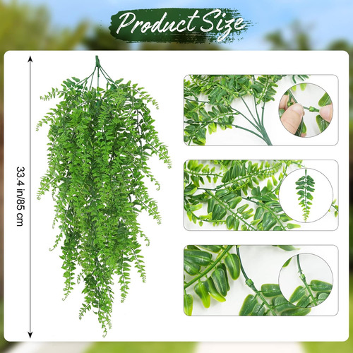 Plantas Colgantes Artificiales Huryfox, Helecho, Hiedra Fals