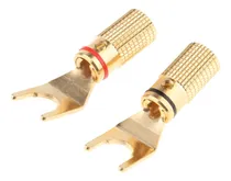 Comprar 2 Piezas De Cobre Spade Plug Tornillo De Tipo Chapado En Oro