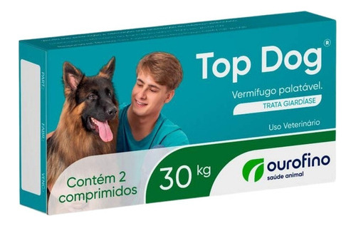 Vermífugo Top Dog Cães 30kg 2 Comprimidos