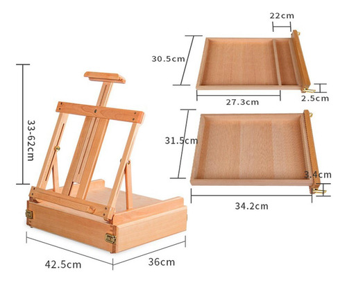 Cavalete De Mesa, Caixa De Pintura A Óleo, Acessórios De