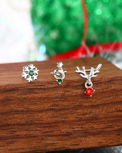 3pcs Chiristmas Nariz Anillos Stud 20g L En Forma De ...