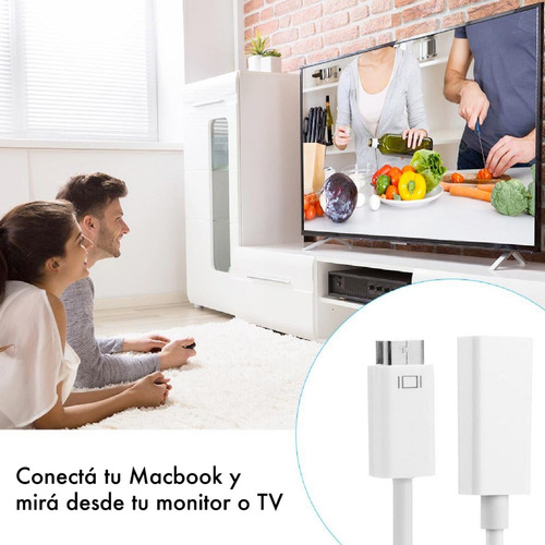 Imagen 8 de 10 de Adaptador Mini Dvi A Hdmi Compatible Macbook Black / White