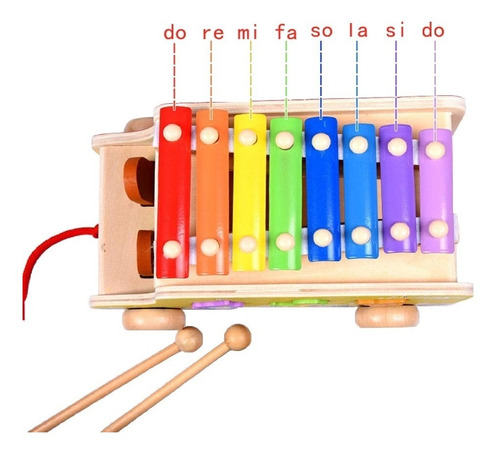 Juguetes De Madera Niños Didáctico Multifuncional Xilófono