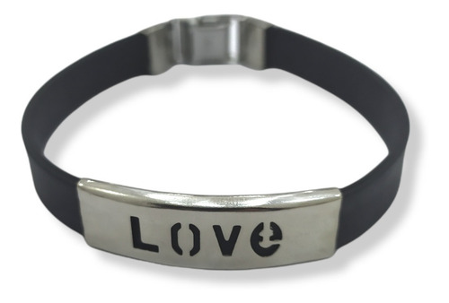 Imagen 5 de 6 de Pulsera De Goma Y Acero Inoxidable Para Caballeros