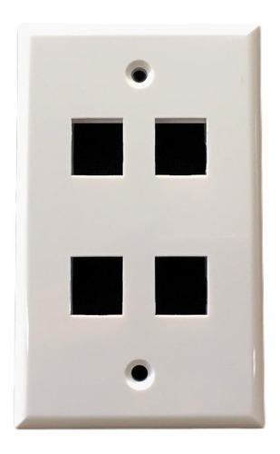 Faceplate Placa Rj-45 Tipo Keystone Para 4 Tomas Jack Redes