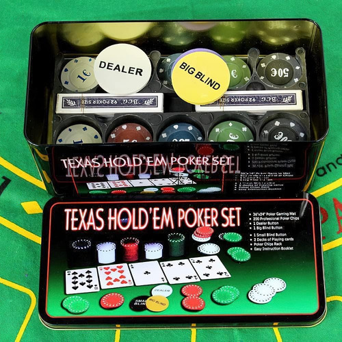 Fichero Poker Texas Holdem 200 Fichas Cartas Paño Black Jack