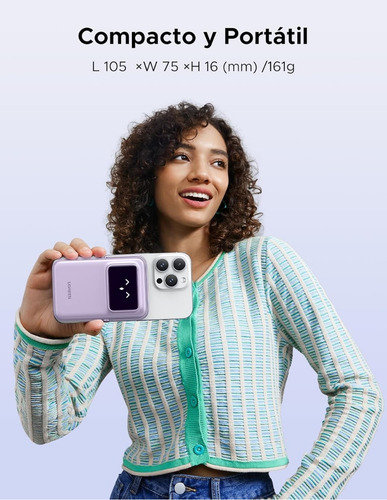 Ugreen Power Bank Inalámbrico 10000mah 20w Pd 7.5w Qi 45327