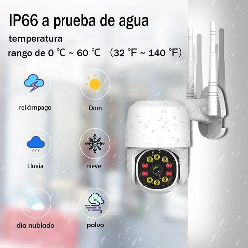 Imagen 3 de 7 de Ation Cámara De Seguridad Hd Wifi 10 Led 1080p Con Alarma