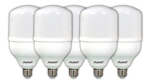 Kit de 5 bombillas LED de 50 W, bombilla E27, 6500 K, color blanco frío, Avant Light Color, blanco frío, 110 V/220 V