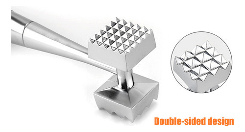Aço Inoxidável Duplo Lado Carne Pounder Tenderiser Hammer S