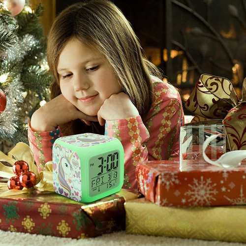 Reloj Despertador Digital Con Diseño De Unicornio Para Niños