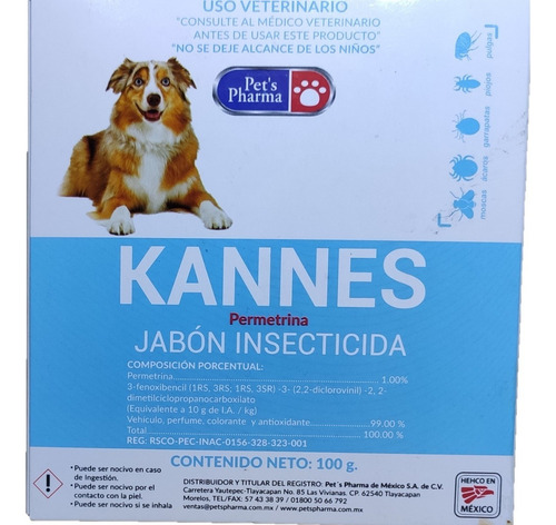Kannes Jabon Insecticida Antipulgas Garrapatas 100g